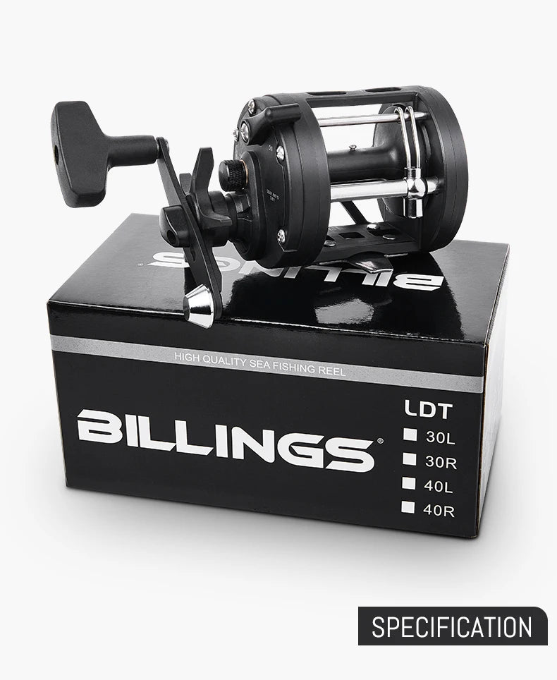 Trolling Drum Fishing Reels 33LB Max Drag 3.8:1 Gear Ratio High Toughness Body Freshwater & Saltwater Universal Bait Caster Fishing Reel