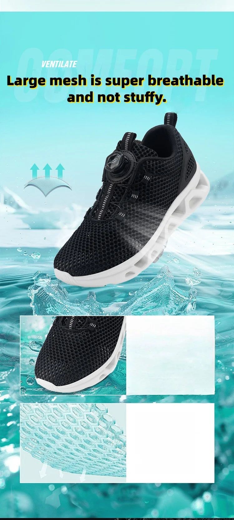 Summer Ladies Mesh Breathable Hiking Shoes Wading Upstream Shoes Women's Lightweight and Comfortable Outdoor Leisure Hiking Shoe