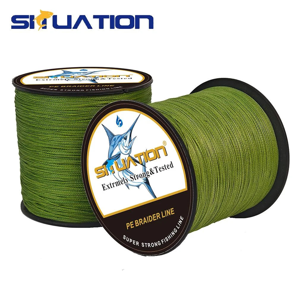 Ultra-Strong PE Braided Fishing Line, 300m/328YDS - 4-Strand Multi-Wire, Wear-Resistant, Smooth Long Casting up to 100