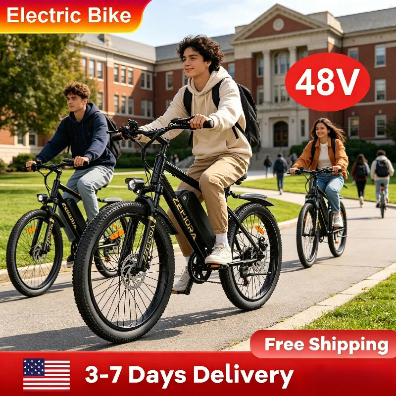 Classic Mountain Ebike, UL2849 Safety Certified, Adjustable Seat & Front Brake,Factory Original, Free US Local Warehouse Shipping