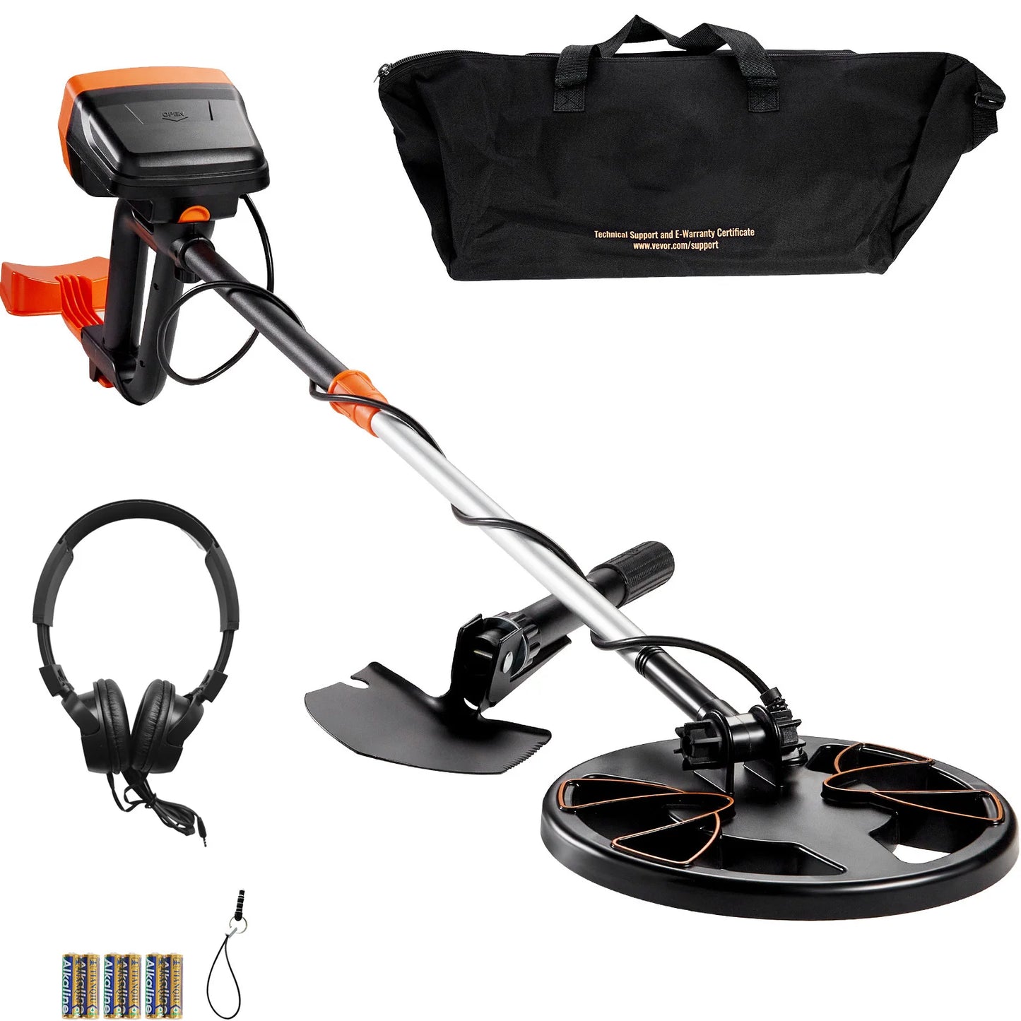 Metal Detector 8Inch Waterproof Search Coil & High Accuracy Pointer Display Adjustable 38''-49'' Aluminum Stem Detector