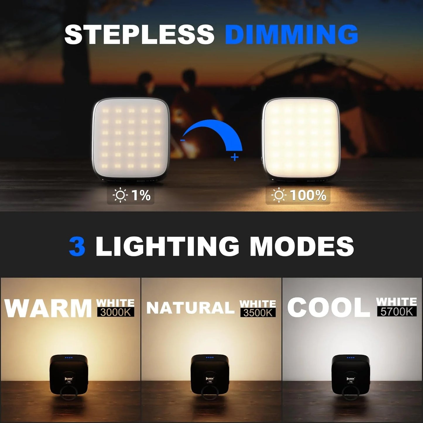 F5 Multifunctional camping Light 500 Lumens IP64 Type-c Charging Mobile power bank Outdoor camping tent lights