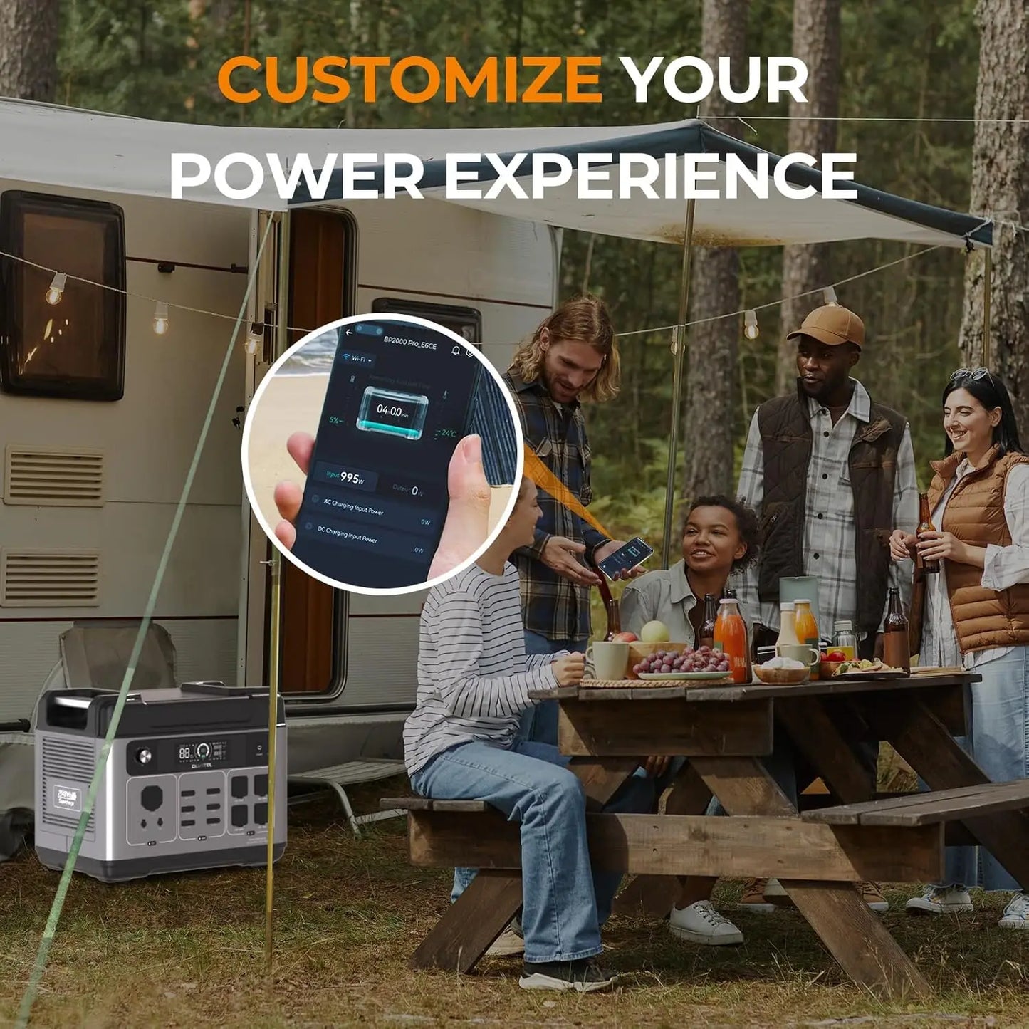 P2001 Plus 2400W Power Station 2048Wh Solar Generator 1.5H Full Charging, APP Control Battery Backup for Outdoor Camping