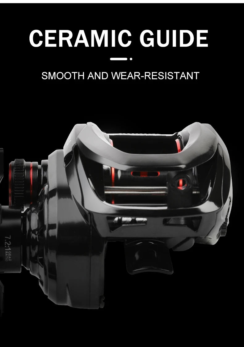Baitcasting Reel 7.2:1 High Speed Gear Ratio CNC Spool 8KG Max Drag Magnetic Brake System Baitcaster Fishing Reels for Freshwater Saltwater Multiple Fish Species