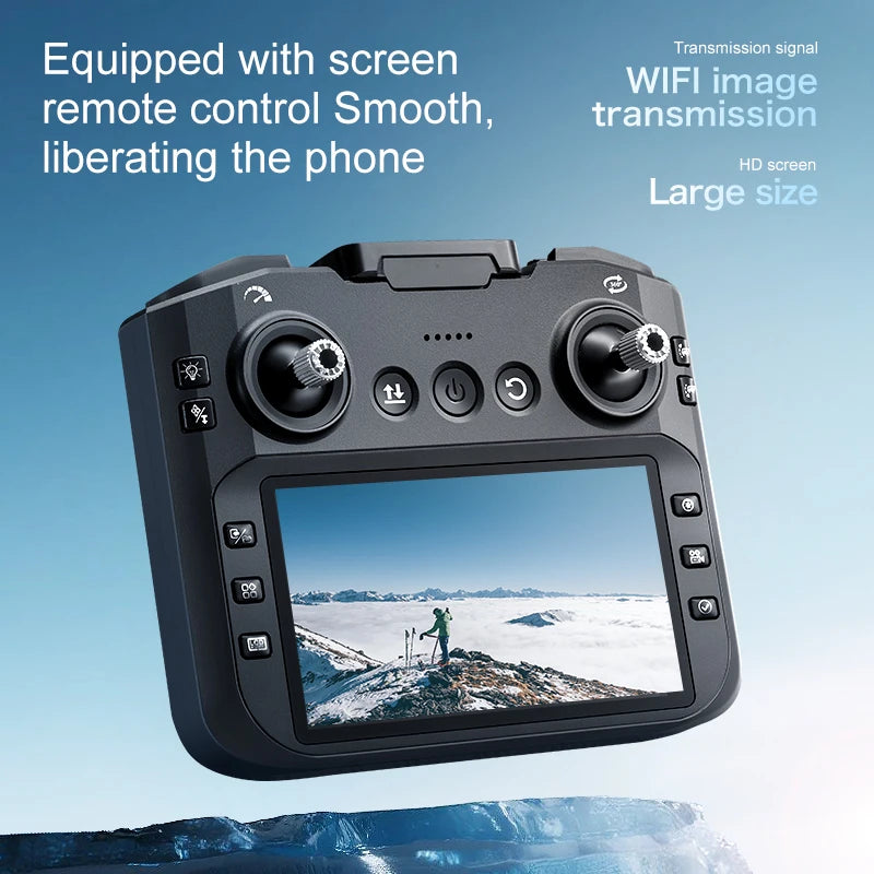 K21MAX Foldable Brushless Drone With Screen Remote EIS Dual Electric Camera Optical Flow Hover Colorful LED Light RC Quadcopter