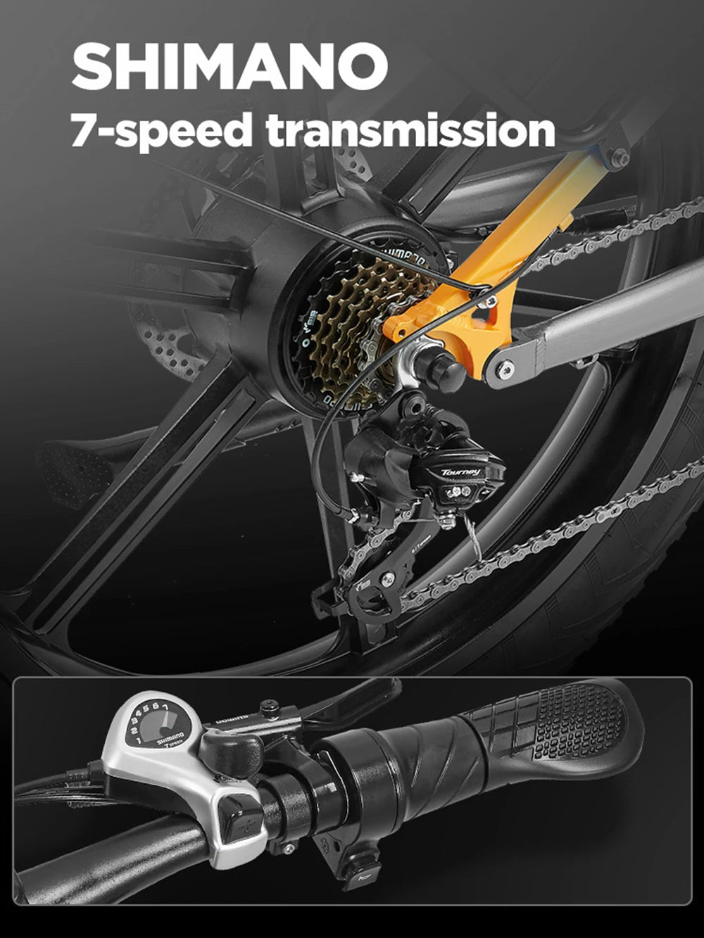 Electric Bicycle 2000W Motor 48V 20Ah Battery 50km/h E-Bike 26x4 Inch Tire Off-road Electric Bike Mountain Ebike Snowmobile Bike
