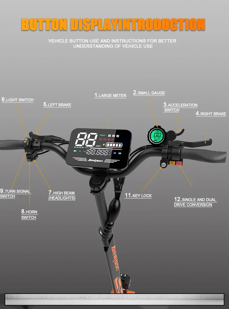 5600W Adult Electric Scooter Dual Motor Top Speed 46MPH,60V27AH, 11-inch Off-Road Tires Sport Folding eScooter
