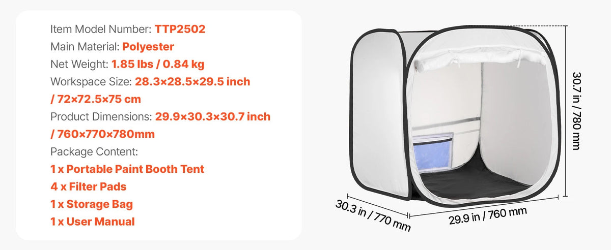 Portable Paint Booth Tent Painting Tent Station Spray Shelter w Built-in Floor Large Space Oxford Spray Painting Tents