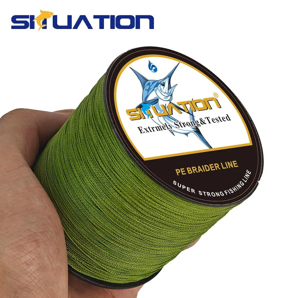 Ultra-Strong PE Braided Fishing Line, 300m/328YDS - 4-Strand Multi-Wire, Wear-Resistant, Smooth Long Casting up to 100