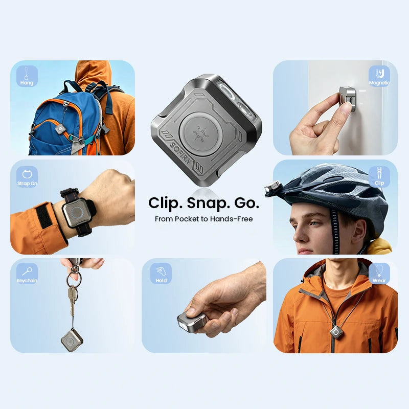 Mini EDC SE1 300LM Pocket Flashlight RGB Signal Ring with UV Light and Magnetic for Night Run Door Check