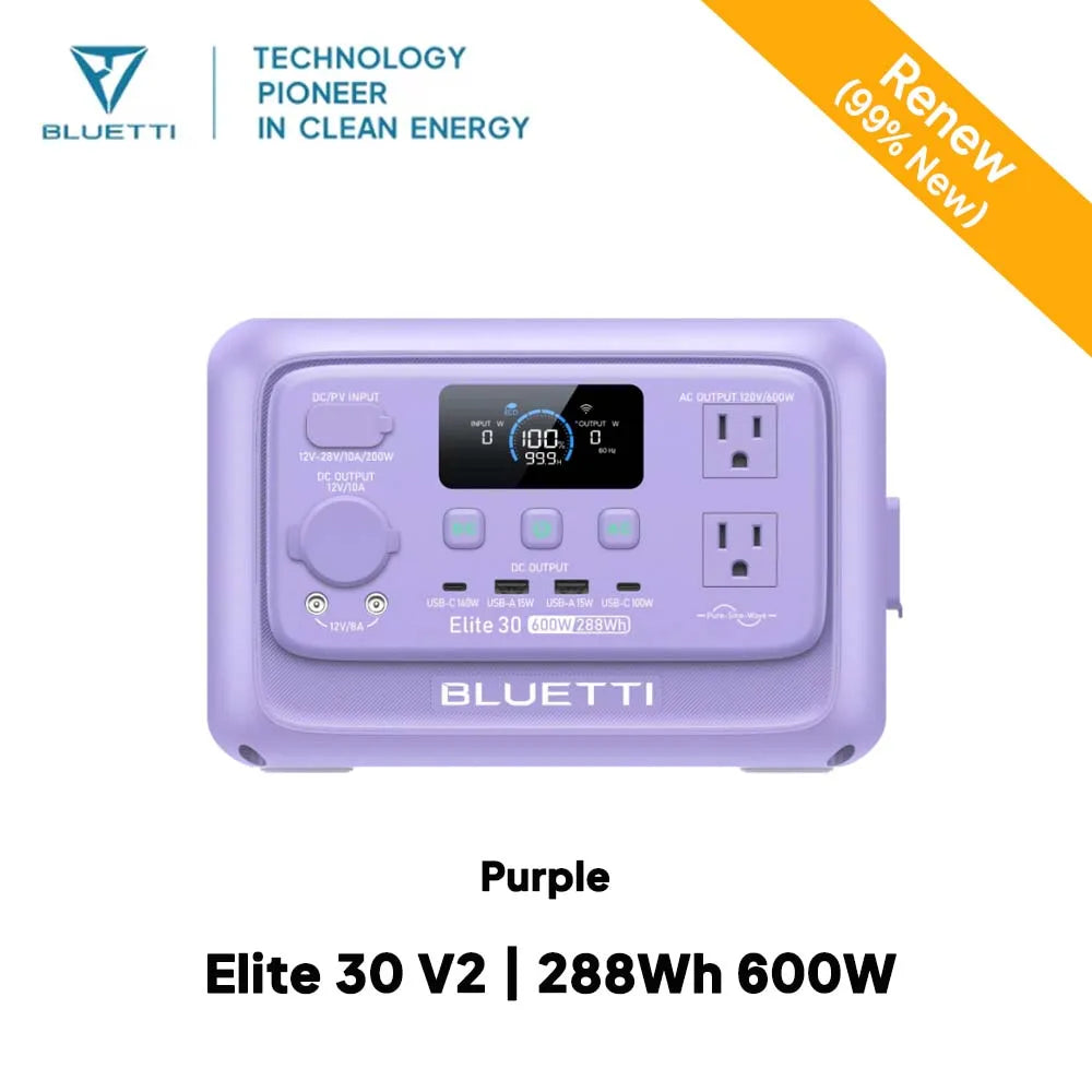 【Renew】 Elite 30 V2 Portable Power Station 288Wh 600W Peak Large Capacity Solar Generator For Outdoor Camping Home Emerge