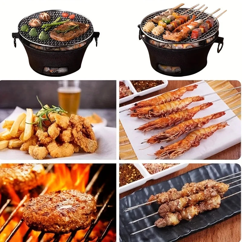 Cast Iron Oven Fireplace Charcoal And Alcohol Stove Barbecue Family Outdoor Picnic Water Tea Boiling Stove Garden Camping
