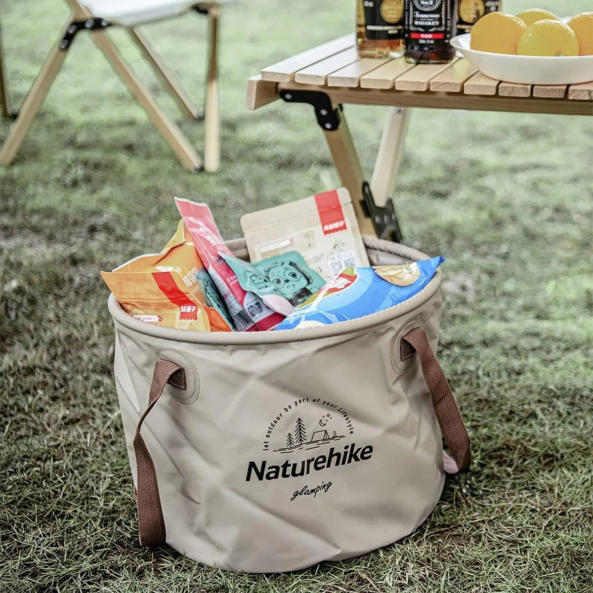 Handheld Bucket Outdoor Foldable Waterproof Bucket Portable Multifunctional Travel Camping Fishing Storage Bucket