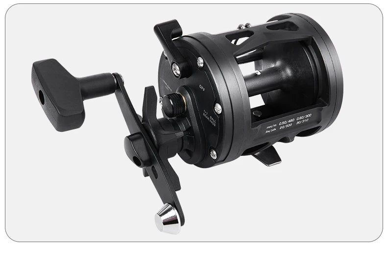 Trolling Drum Fishing Reels 33LB Max Drag 3.8:1 Gear Ratio High Toughness Body Freshwater & Saltwater Universal Bait Caster Fishing Reel