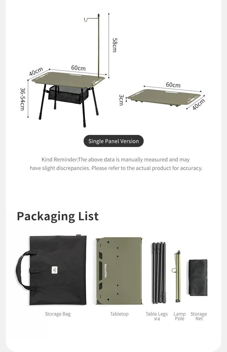 H02 IGT Table Camping Multifunctional Tactical Table Height Adjustable Desk Kitchen Folding Table BBQ Picnic