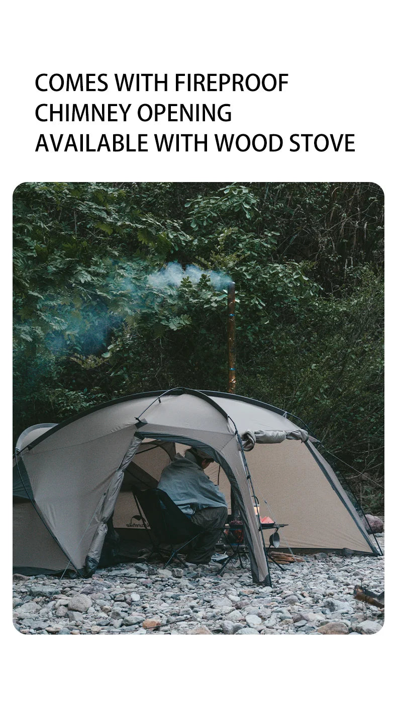 Massif Hot Tent with Stove Jack Waterproof Windproof 4 Season Tent 2 Person Cold Weather Winter Tents for Camping