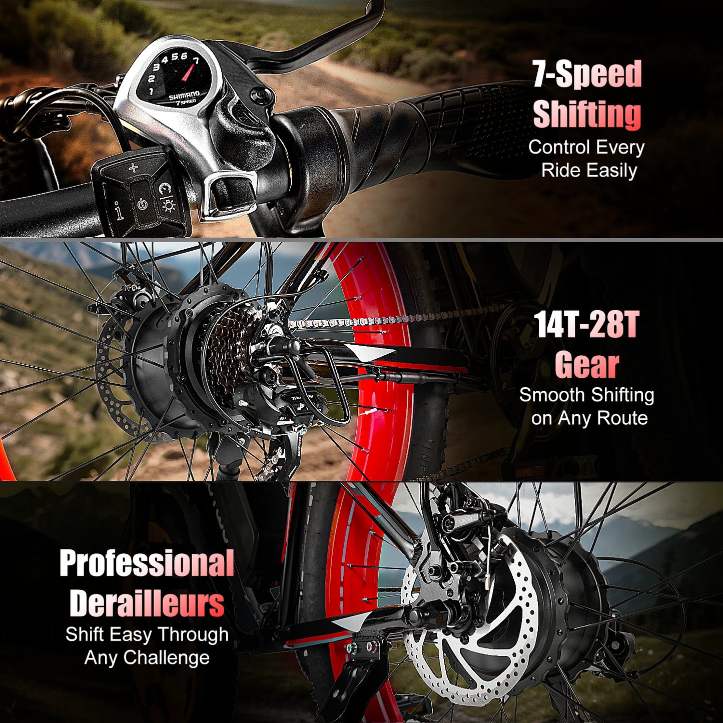 1500W Fat Tire Electric Bike for Adults 26"x4.0 All Terrain Ebike 34MPH Fast Mountain E-Bike 48V Long Range Snow Beach Bicycle