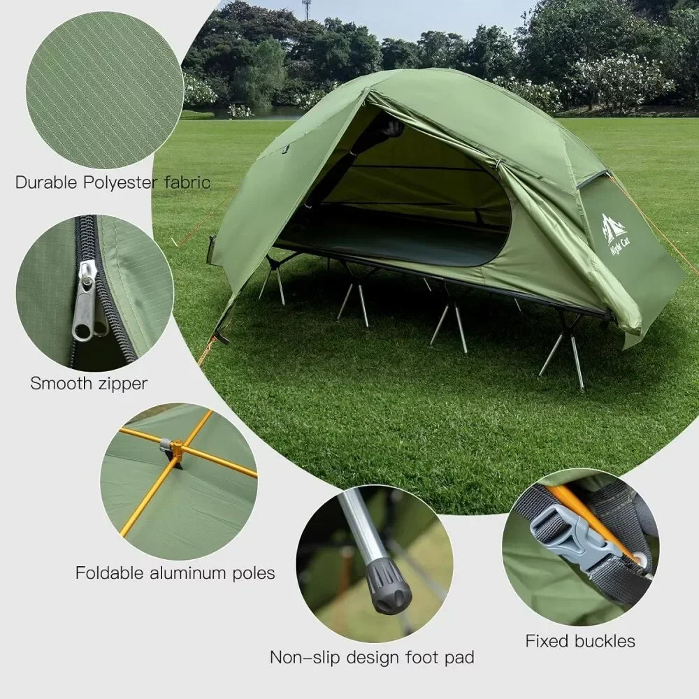 Camping Cot Tent Waterproof 1-Person Off-Ground Combo Cot Bed