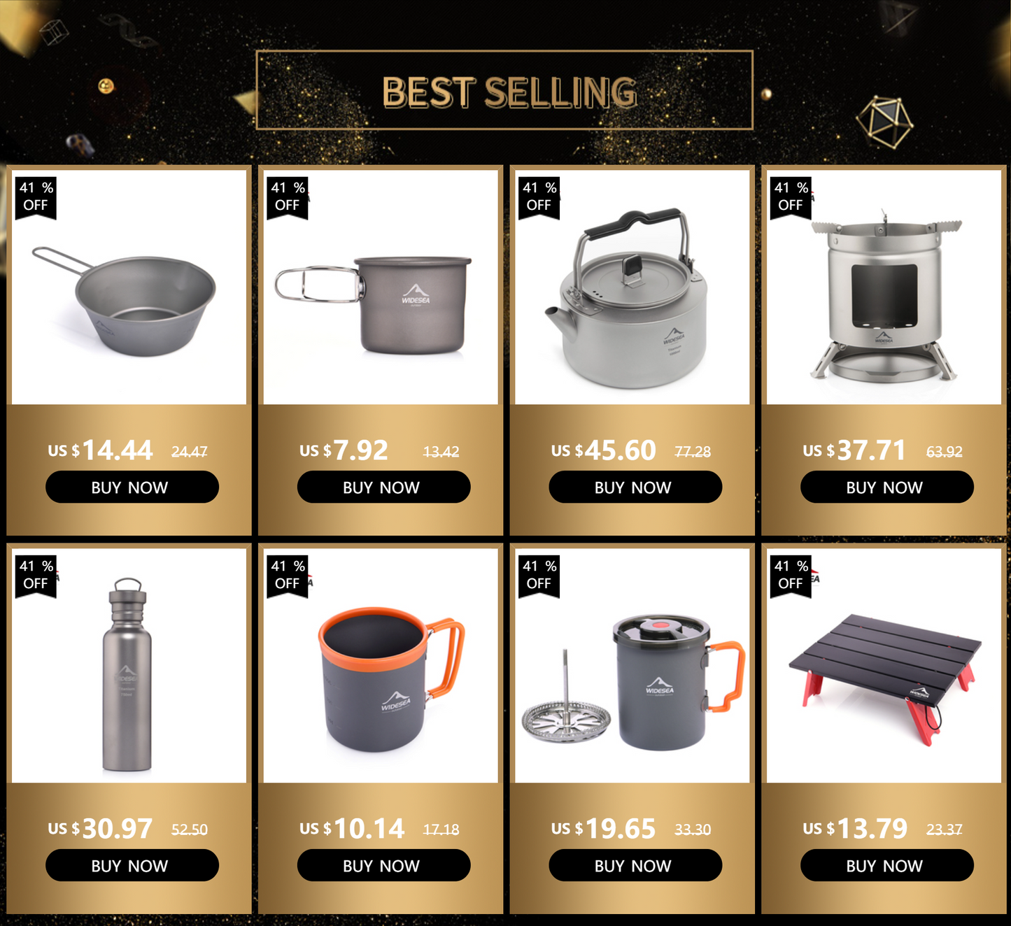 Camping Mug Titanium Cup Tourist Tableware Picnic Utensils Outdoor Kitchen Equipment Travel Cooking set Cookware Hiking