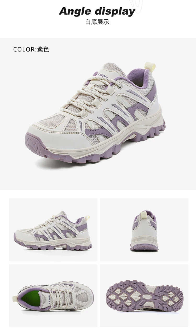 Woman Outdoor Hiking Sneakers Summer Breathable Non-slip Mesh Trail Shoes Wear-resistant  Trekking Footwear for Camping Climbing