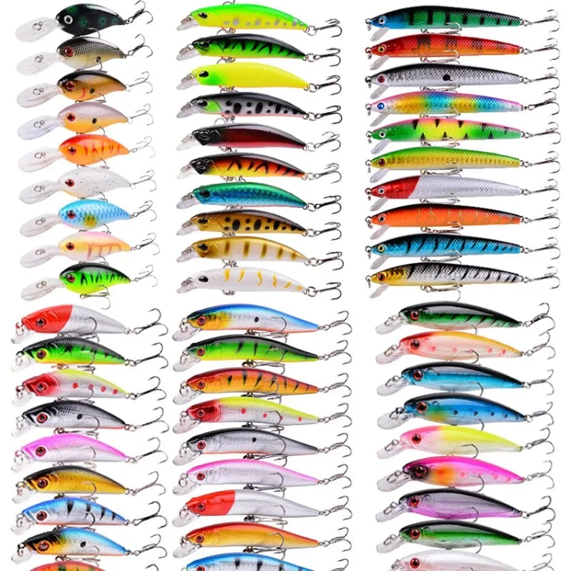 3/5/8PCS Random Fishing Lure Set Fishing Wobble Set Mini Crank Fishing Lure Artificial Bait Kit Minnow Fishing Accessories