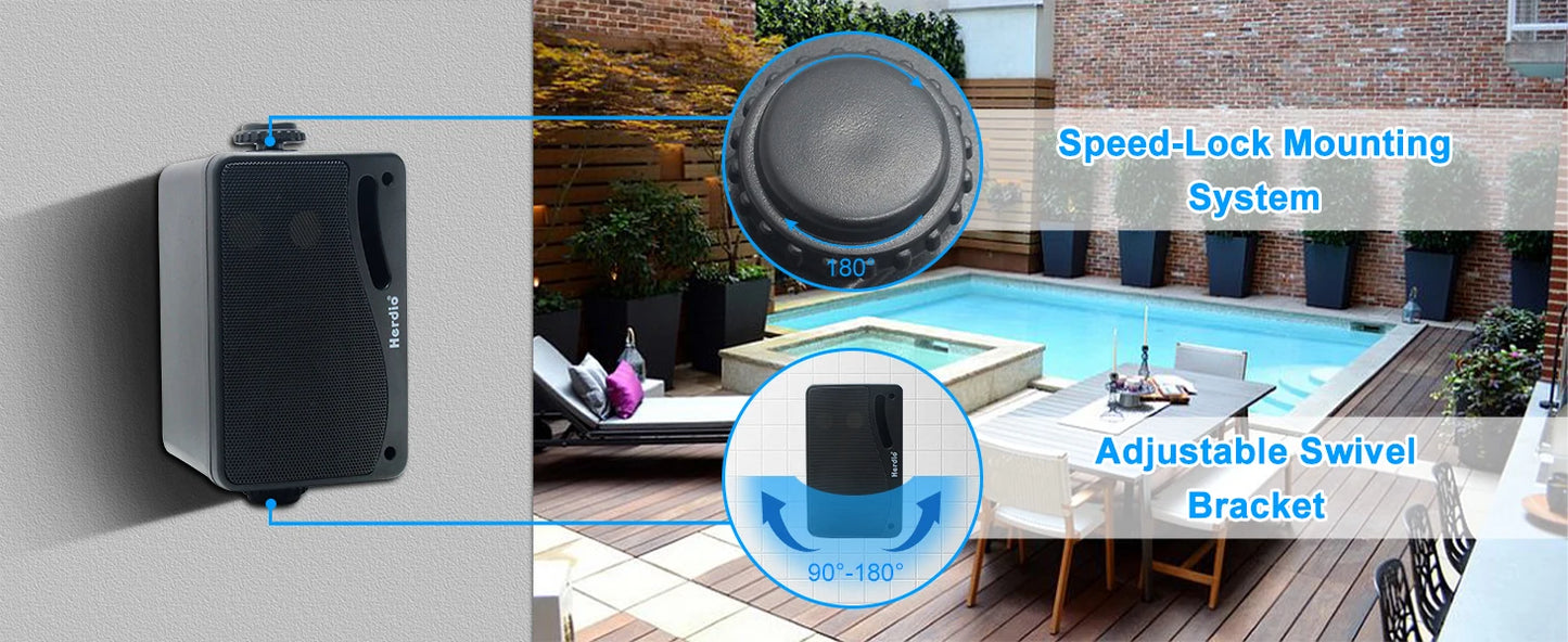 3.5'' 2PCS Passive Outdoor Speakers Wired Waterproof 200W 3 Way Premium Mountable Wall Mount Speakers With Superior Sound