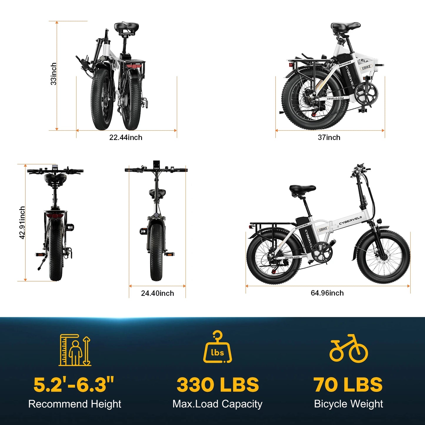 1000W Peak Electric Bike for Adults Foldable 28+MPH 80Miles Removable Battery Fat Tire Off-road E-bike EK4 EK5 Mars700