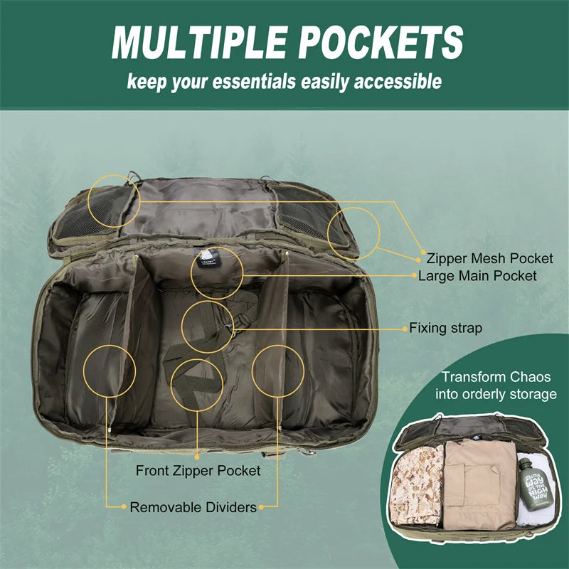 30L 45L 80L Outdoor Mountaineering Bag Molle Tactical Backpack Large Duffel Bag Hiking Camping Travel Bags