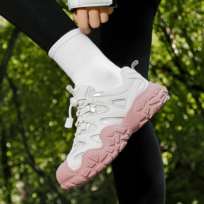 Hiking Shoes Women Anti-slip Low-top Outdoor Sports Shoes Women Lace-up Comfortable Soft Breathable Casual Sneakers Women Shoes