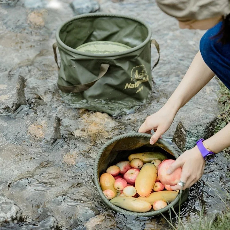 Handheld Bucket Outdoor Foldable Waterproof Bucket Portable Multifunctional Travel Camping Fishing Storage Bucket