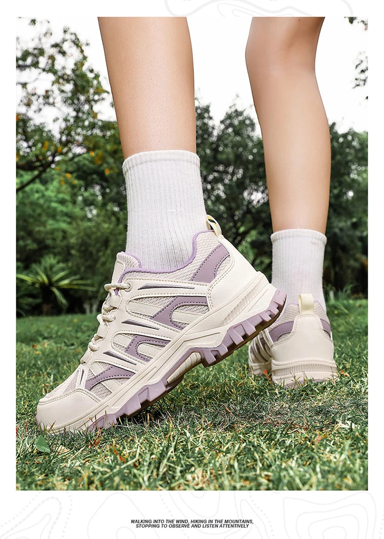 Woman Outdoor Hiking Sneakers Summer Breathable Non-slip Mesh Trail Shoes Wear-resistant  Trekking Footwear for Camping Climbing