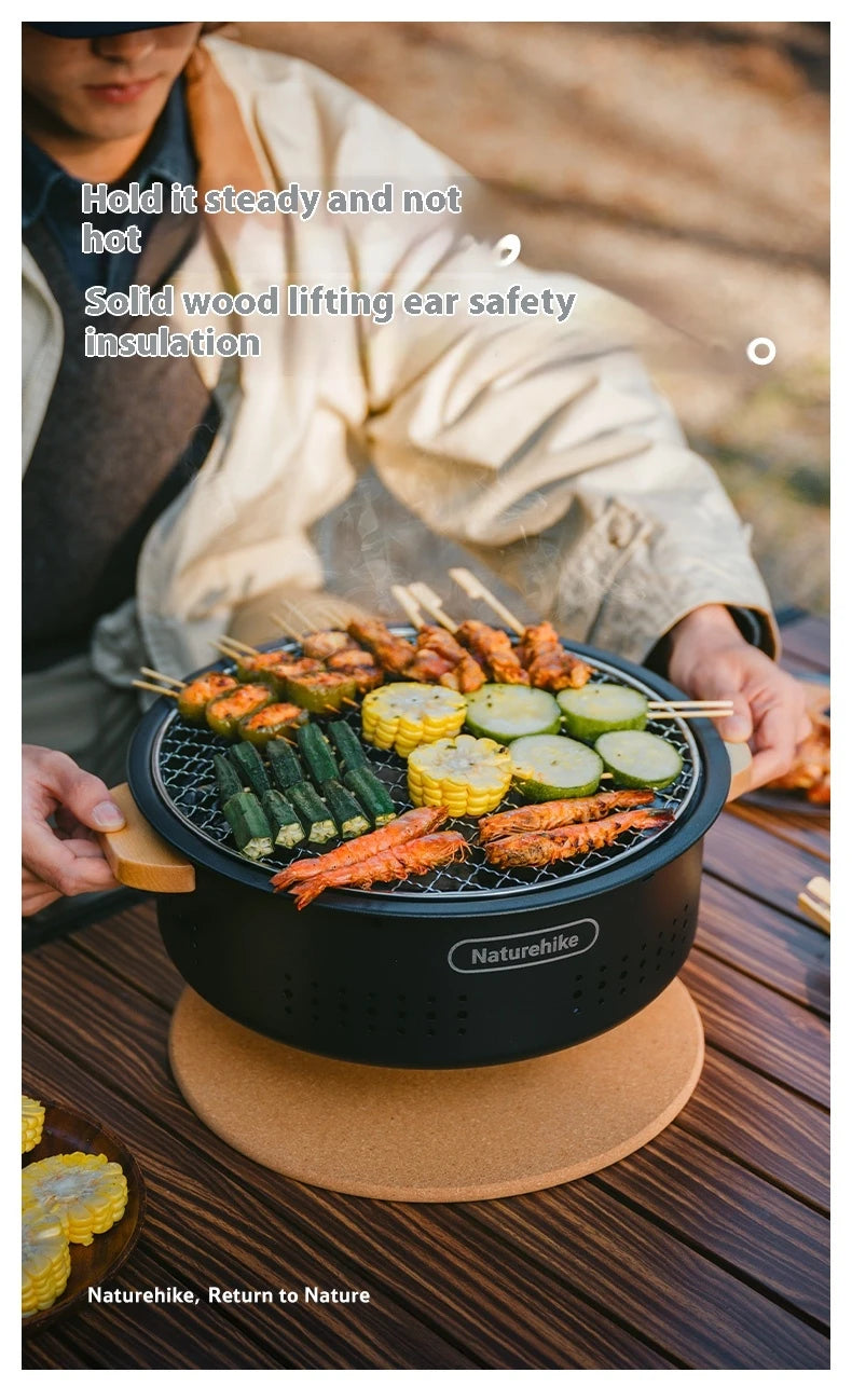 Outdoor Tabletop Barbecue Stove High Temperature Resistant Charcoal Pot Split Storage Camping Gear Picnic BBQ Stove