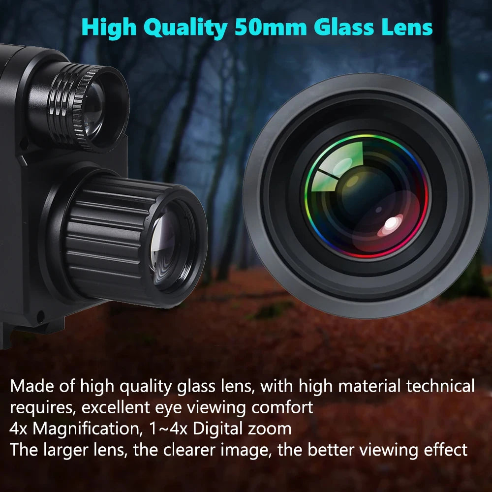 Digital Night Vision Riflescope 940nm IR Scope Sight Monocular 5X Zoom HD 1080P Video Photo 300m Night Vision for Hunting