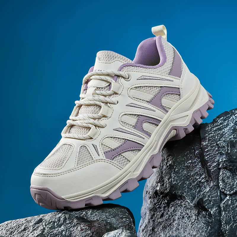 Woman Outdoor Hiking Sneakers Summer Breathable Non-slip Mesh Trail Shoes Wear-resistant  Trekking Footwear for Camping Climbing