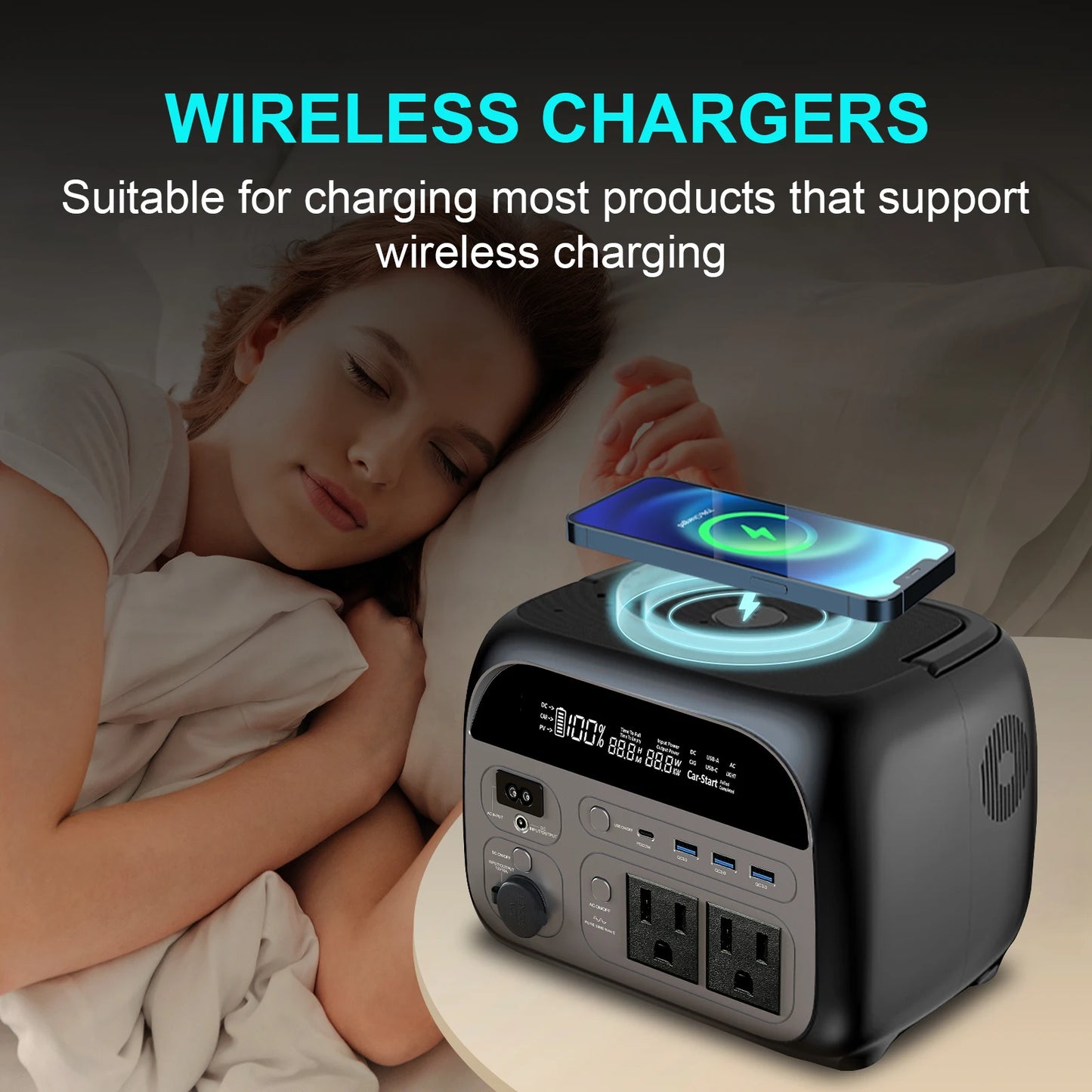 500W Portable Power Station 345.6Wh Solar Generator LiFePo4 Batteries AC 220V Energy Storage Supply Camping 2PCS AP400