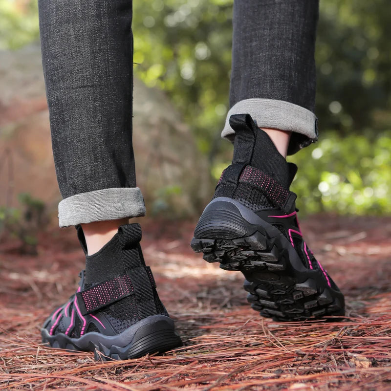 Women Hiking Shoes Outdoor Professional Non-slip Trekking Boots Breathable Lightweight Soft Trail Running Shoes 35-42