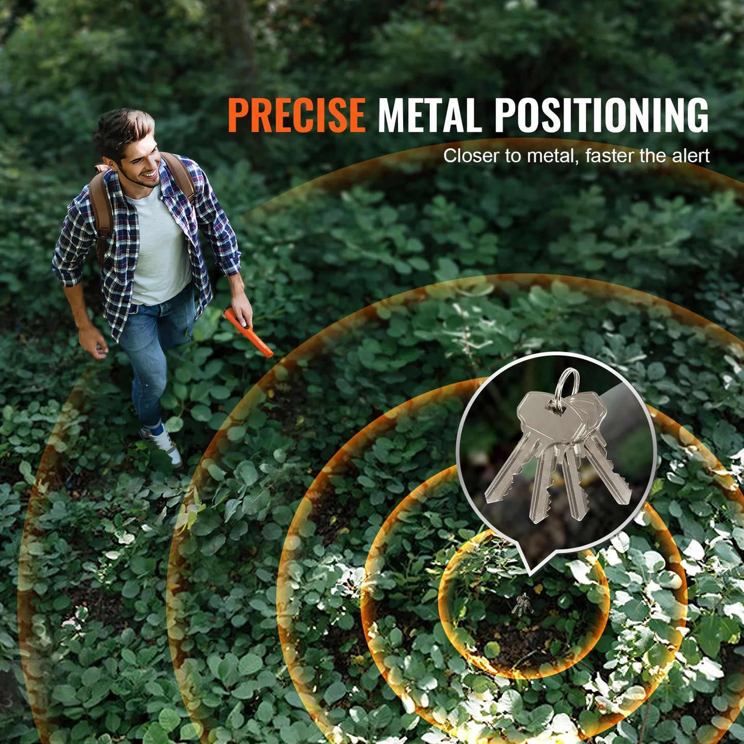 Metal Detector Pinpointer IP66/IP68 Waterproof Handheld Pin Pointer Wand 1.96"/4.5" Detection Depth 3 Modes for Detecting
