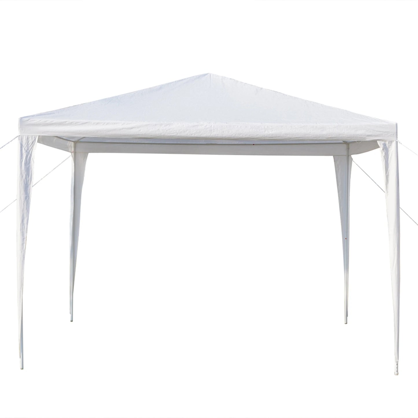 3 x 3 m Waterproof Tent with Spiral Tubes PE Cloth Iron Frame Outdoor Party Wedding Gazebo Heavy Duty Easy Setup White