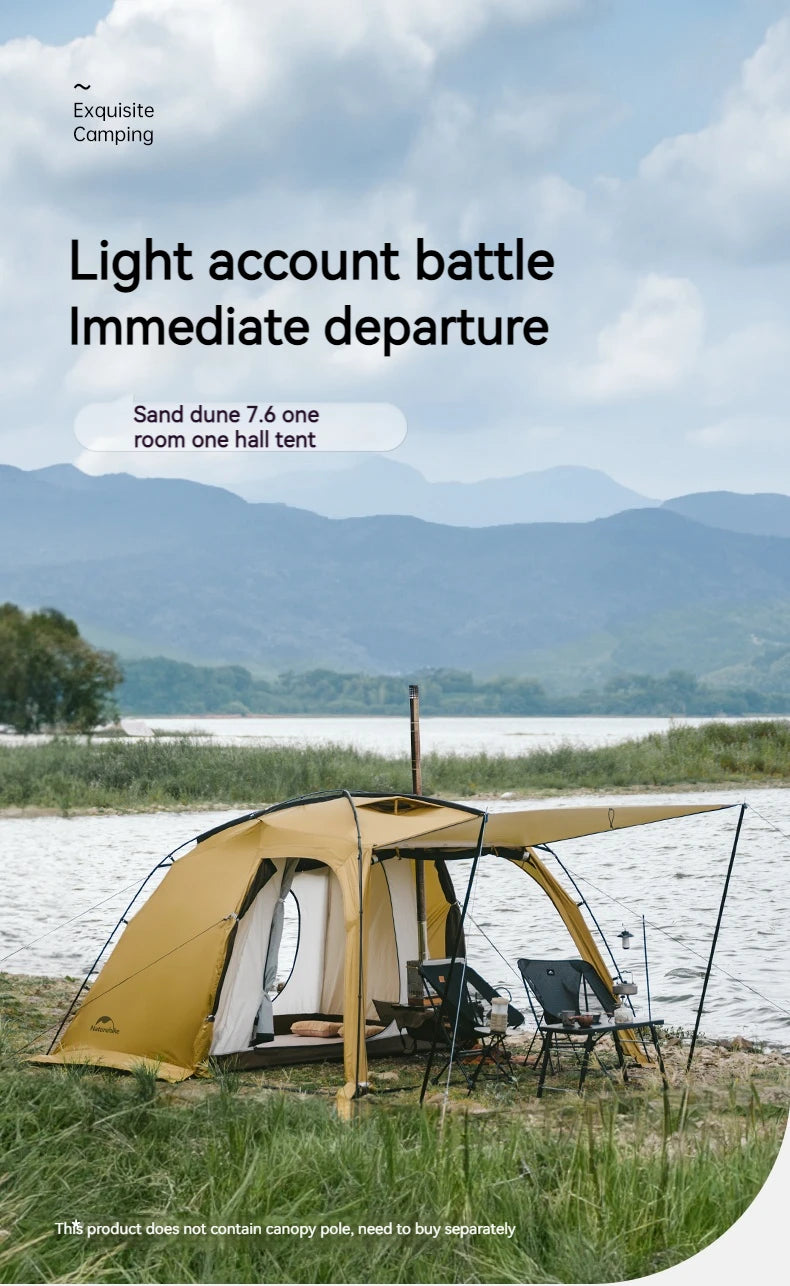Dune 7.6 Camping Tent 2 People 4 Season Tent Ultralight PU2000mm Outdoor Travel iking Tent With Chimney Screen Window