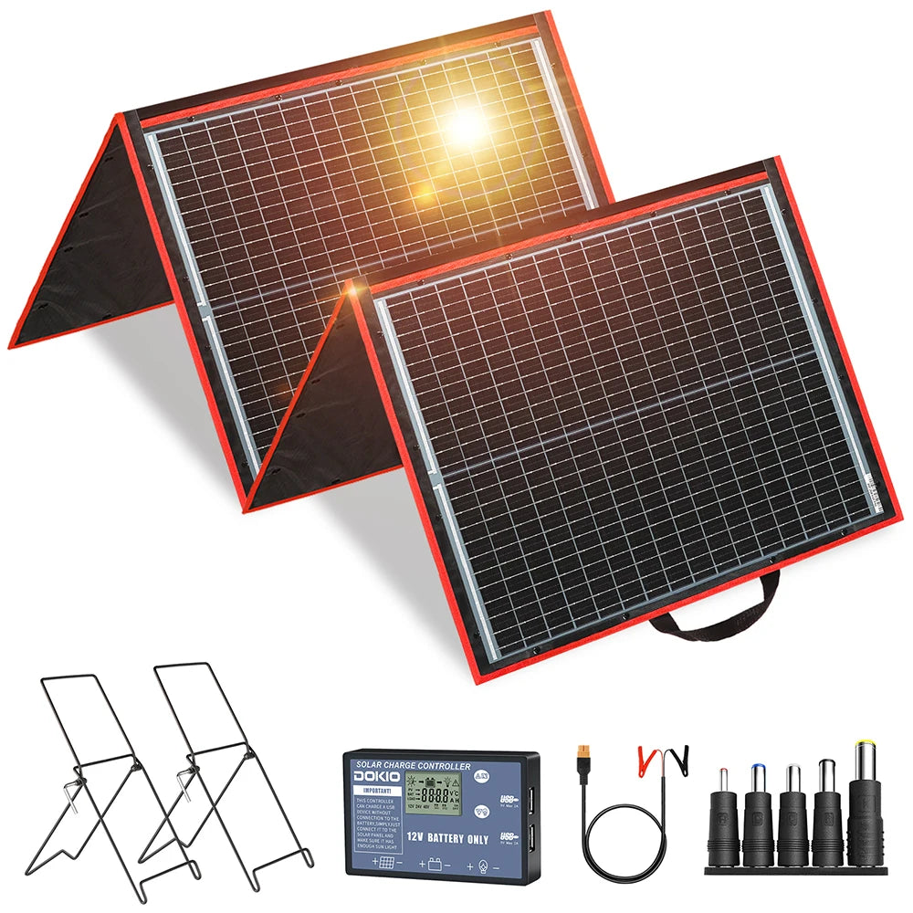 97W 150W 195W 295W With fixing bracket and 12V controller kit foldable portable solar panel for car battery/camping