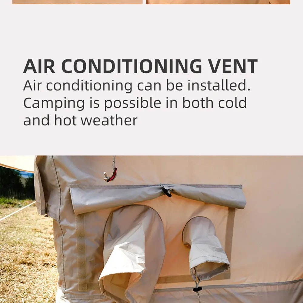 Camping Inflatable Tent for Family, PVC Skylight Air Tube, Camp Base Tents, 12 Square Meters, Large Space, 6-8 Person