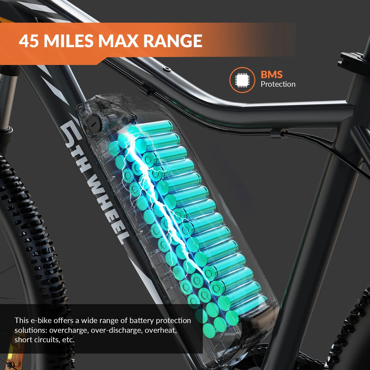 AB17 Electric Bike, 700W Peak Motor, 23 Mph Max Speed, Color LCD Display, Front Suspension