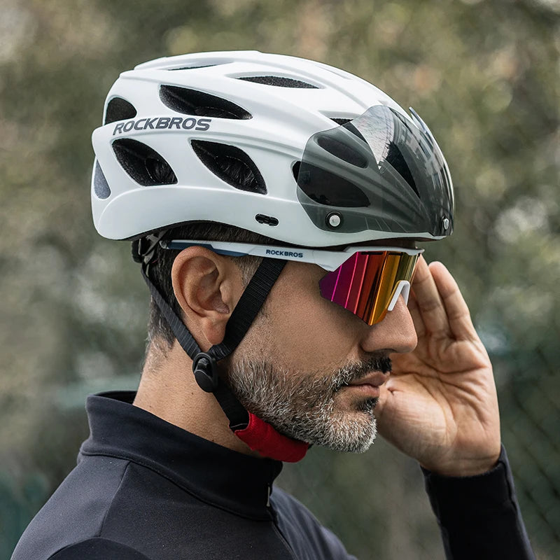 Cycling Helmet Lightweight Integrated Helmet Head Protection Safety Helmet With Goggles Men Women MTB Road Bike Helmet