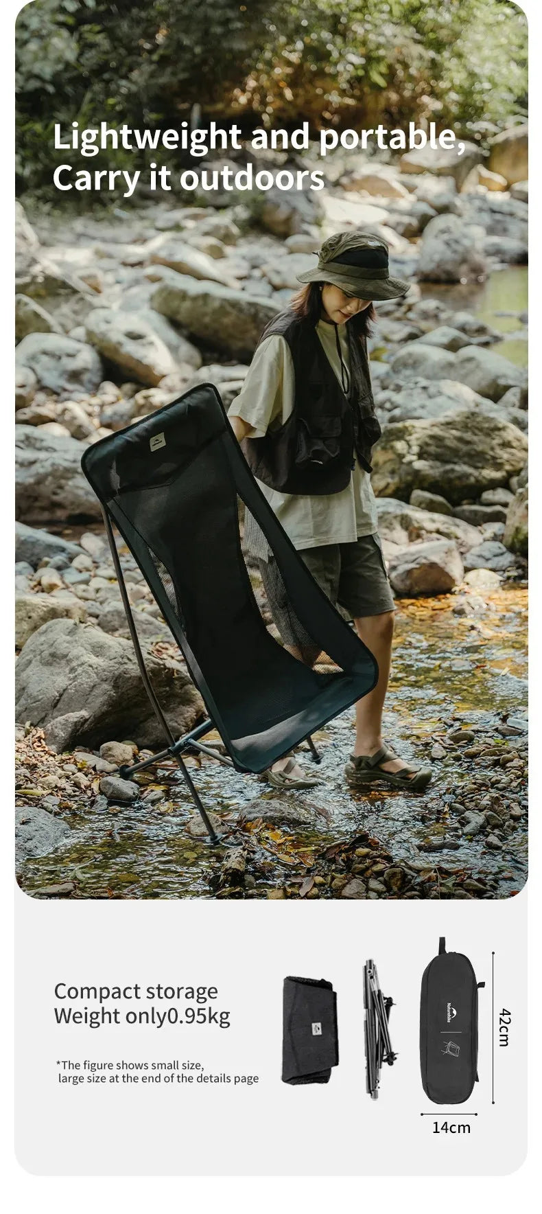Ultralight Folding Chair L04 150kg Load Capacity for Fishing Picnic Outdoor Hiking Moon Chair Portable Relax Chair