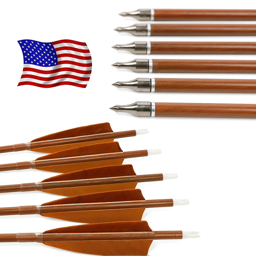 12pcs Mixed Carbon Arrows Spine 500 31.5 Inch Archery ID6.2mm Shaft Turkey Feather for Recurve Bow Target Hunting Shooting Acc