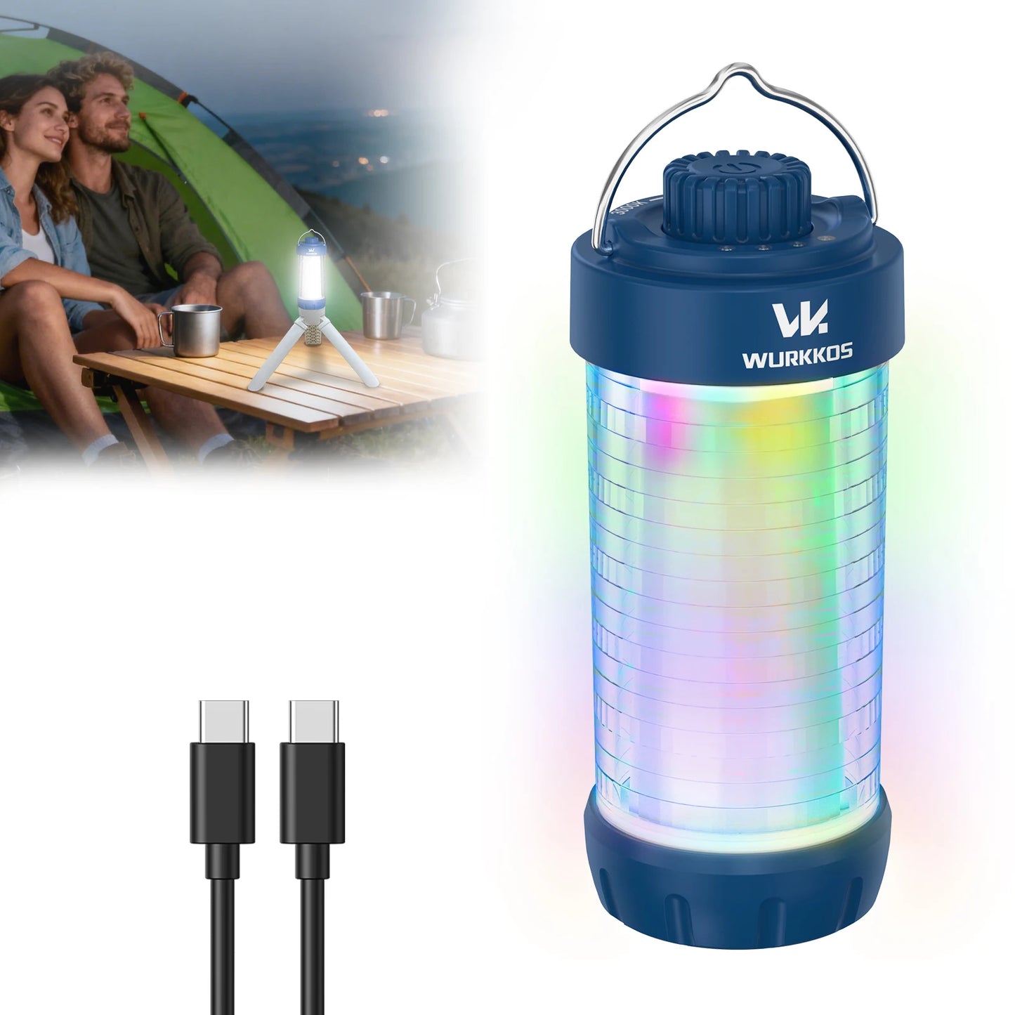 CL01 Mini RGB 360° Flashlight 550 Lumens 21700 Rechargeable LED Flashlight Camping Light Power Bank Waterproof