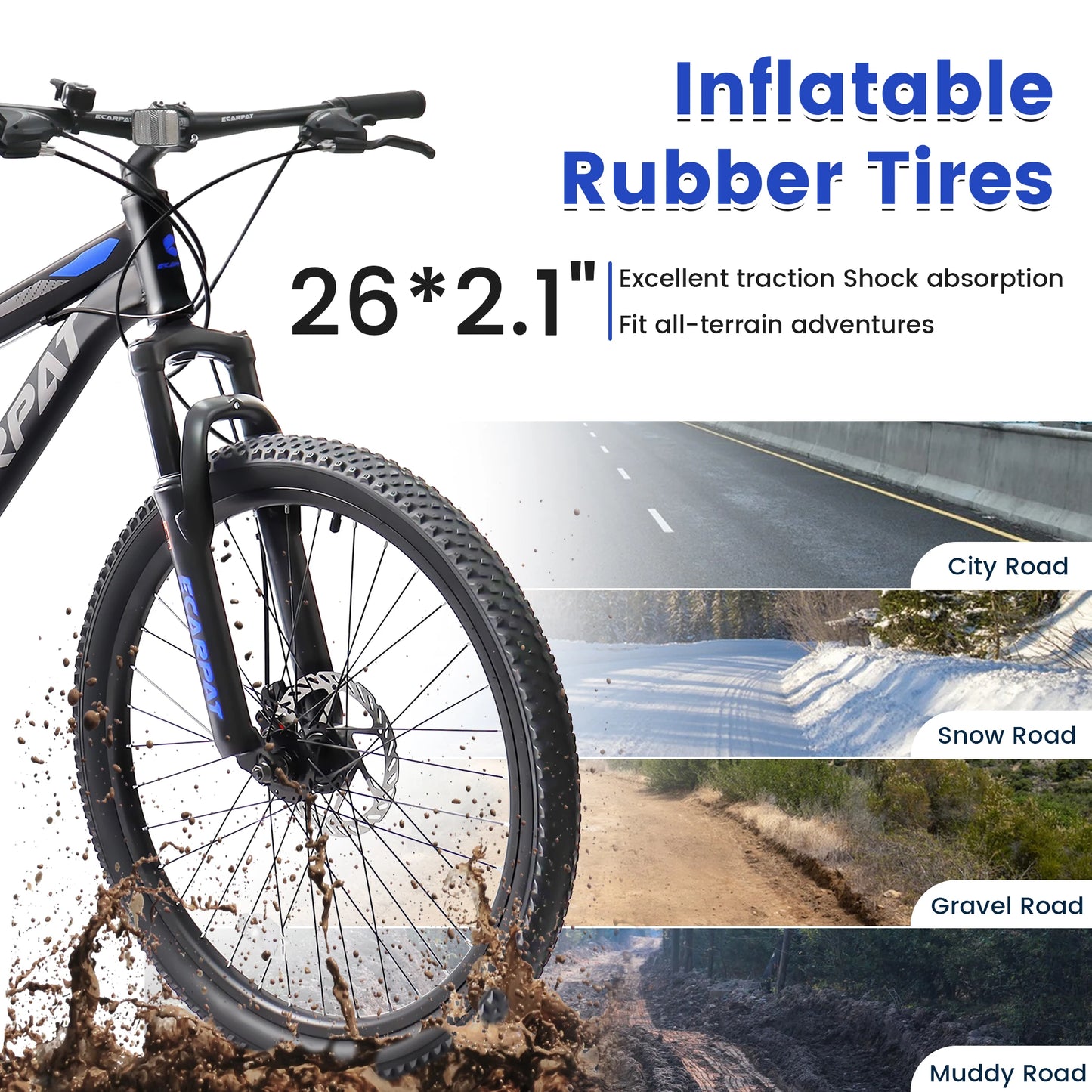 Dual Full Suspension Mountain Bike 24/26/27.5 Inch, Mens Women Teenagers Boy Girl Mountain Bike, 21-Speed Disc Bicycles