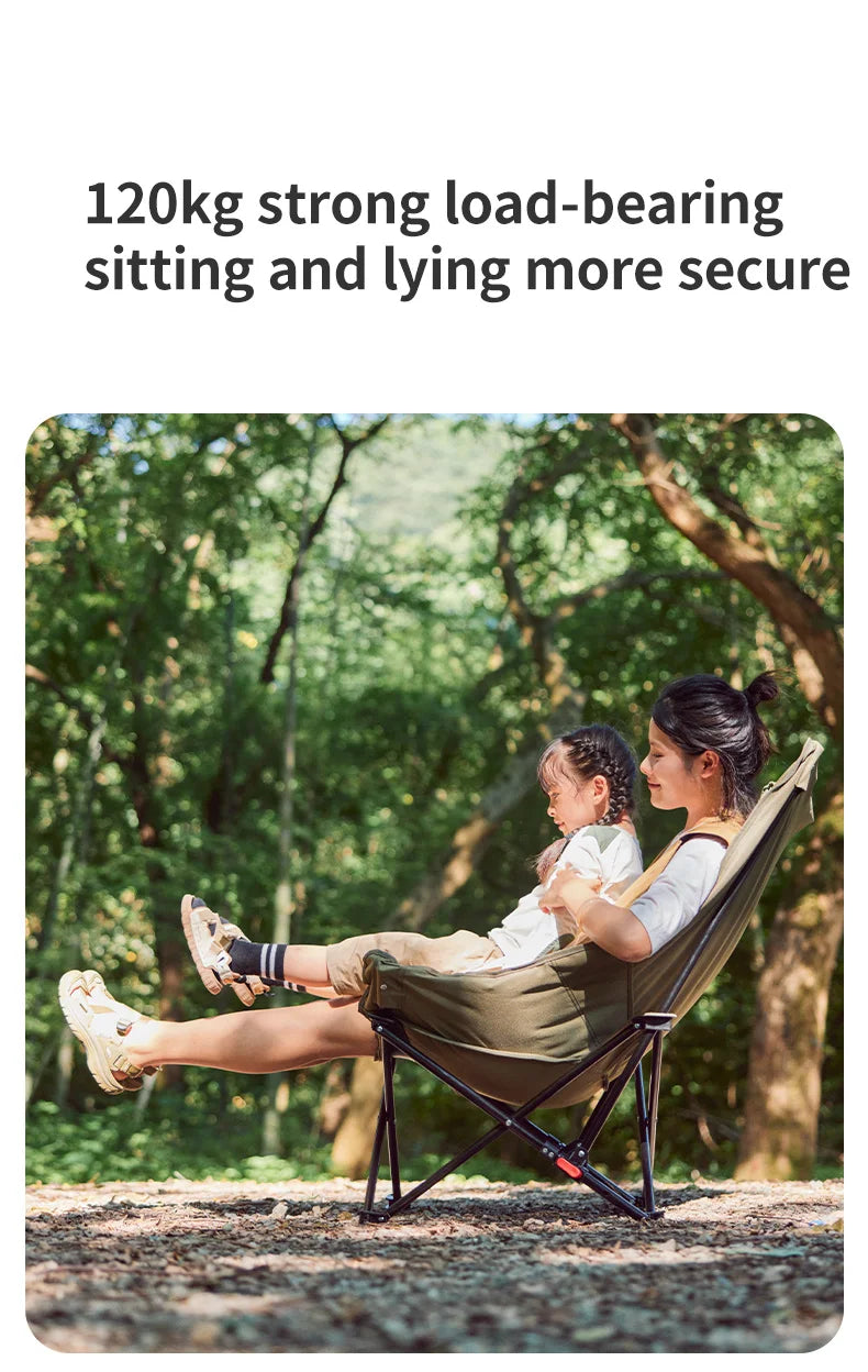 High Back Moon Chair Camping Outdoor Fishing Folding Adjustable Lounge Chair Portable Picnic Garden Leisure Seat