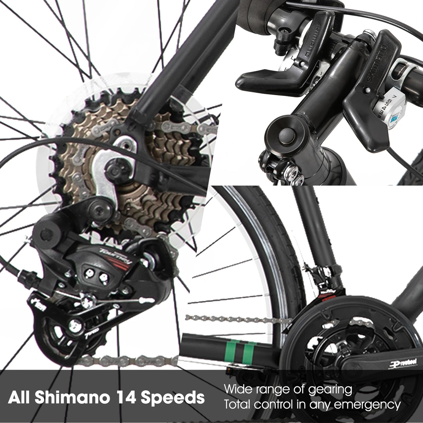 Aluminum Road Bike,Shimano 14 Speeds, 53/57cm Frame, Racing Bike for Men Mens Racing Bike