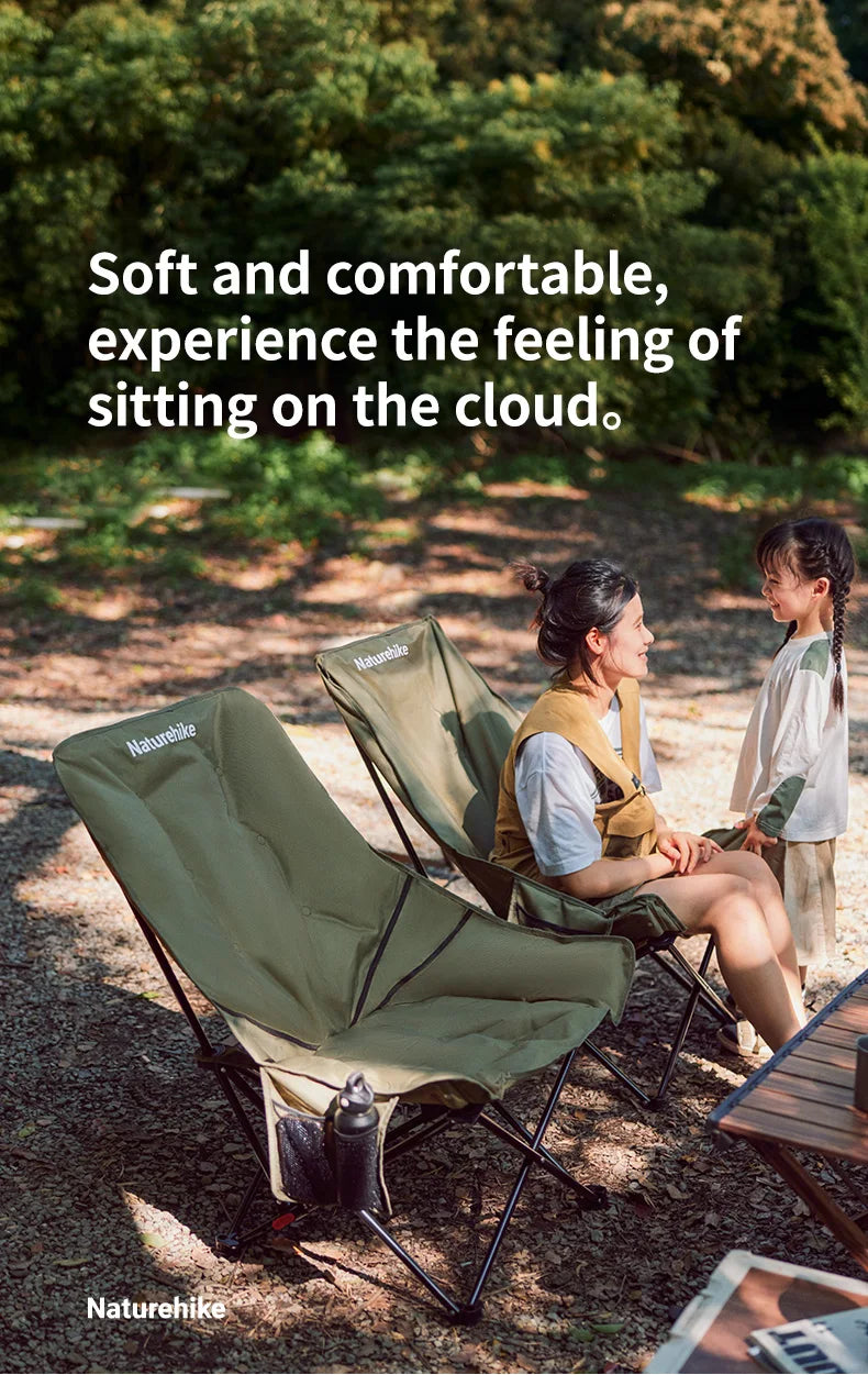 High Back Moon Chair Camping Outdoor Fishing Folding Adjustable Lounge Chair Portable Picnic Garden Leisure Seat